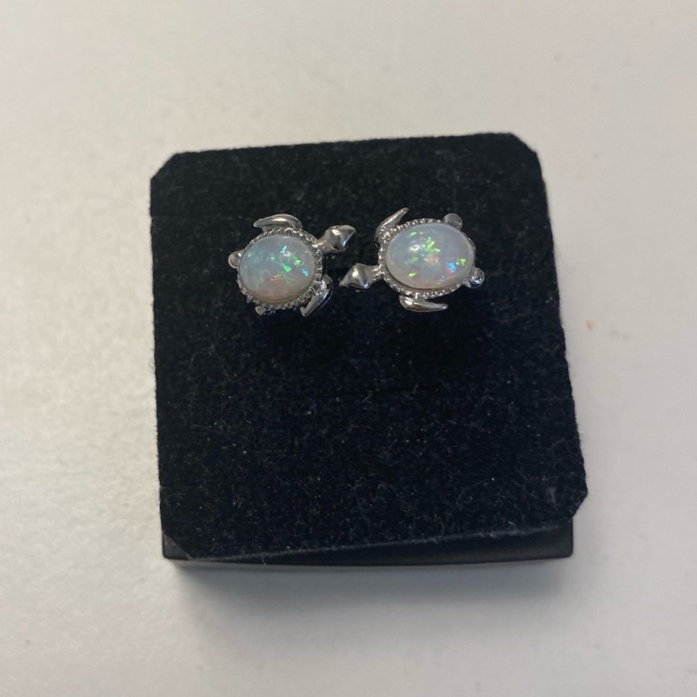 New Silver Turtle Opal Adjustable Ring - Engraved… - image 2